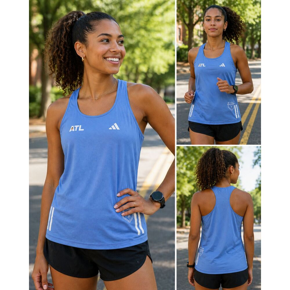 Adidas Peachtree Road Race ATL Running Tank Top Blue Racerback Women’s Large